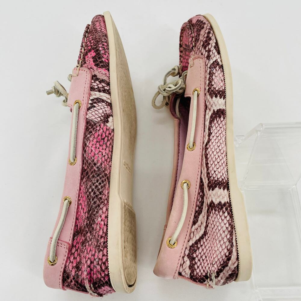 Sperry Top-Sider Pink Snakeskin Flats Loafers Boat Deck Shoes 6.5 - Picture 7 of 8